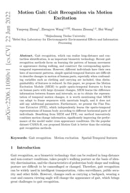 Motion Gait: Gait Recognition via Motion Excitation
