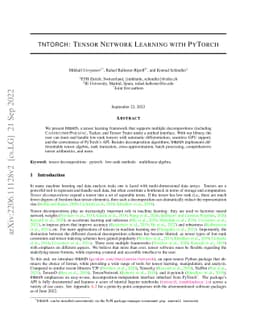 tntorch: Tensor Network Learning with PyTorch