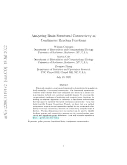 Analyzing Brain Structural Connectivity as Continuous Random Functions
