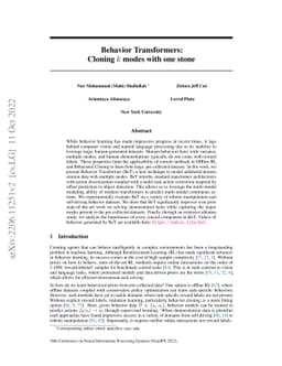 Behavior Transformers: Cloning $k$ modes with one stone