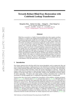 Towards Robust Blind Face Restoration with Codebook Lookup Transformer