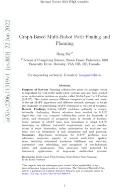 Graph-Based Multi-Robot Path Finding and Planning