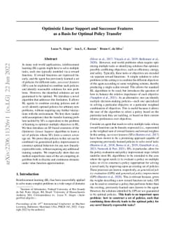 Optimistic Linear Support and Successor Features as a Basis for Optimal
  Policy Transfer
