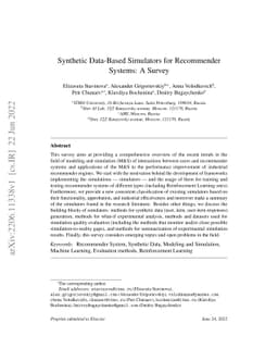 Synthetic Data-Based Simulators for Recommender Systems: A Survey