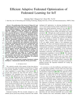 Efficient Adaptive Federated Optimization of Federated Learning for IoT