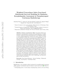 Weighted Concordance Index Loss-based Multimodal Survival Modeling for
  Radiation Encephalopathy Assessment in Nasopharyngeal Carcinoma Radiotherapy
