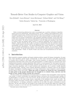 Towards Better User Studies in Computer Graphics and Vision