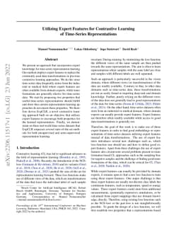 Utilizing Expert Features for Contrastive Learning of Time-Series
  Representations