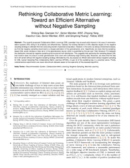 Rethinking Collaborative Metric Learning: Toward an Efficient
  Alternative without Negative Sampling