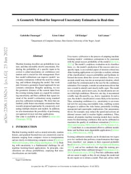 A Geometric Method for Improved Uncertainty Estimation in Real-time
