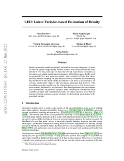 LED: Latent Variable-based Estimation of Density