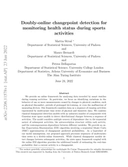 Doubly-online changepoint detection for monitoring health status during
  sports activities