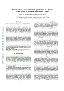 Towards Green ASR: Lossless 4-bit Quantization of a Hybrid TDNN System
  on the 300-hr Switchboard Corpus