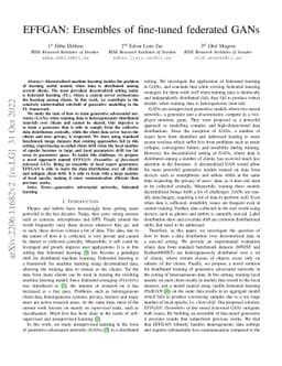 EFFGAN: Ensembles of fine-tuned federated GANs