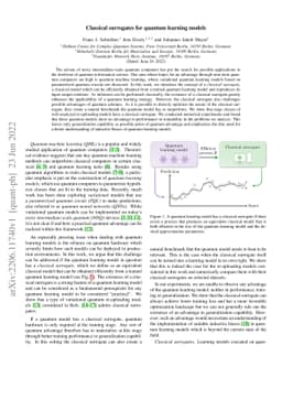 Classical surrogates for quantum learning models