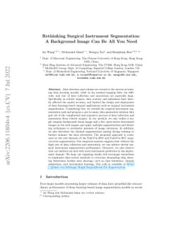 Rethinking Surgical Instrument Segmentation: A Background Image Can Be
  All You Need