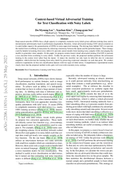 Context-based Virtual Adversarial Training for Text Classification with
  Noisy Labels