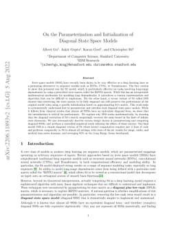 On the Parameterization and Initialization of Diagonal State Space
  Models