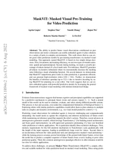 MaskViT: Masked Visual Pre-Training for Video Prediction