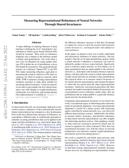 Measuring Representational Robustness of Neural Networks Through Shared
  Invariances