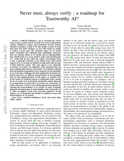 Never trust, always verify : a roadmap for Trustworthy AI?
