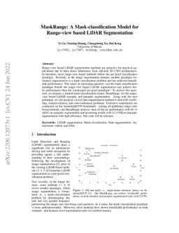 MaskRange: A Mask-classification Model for Range-view based LiDAR
  Segmentation