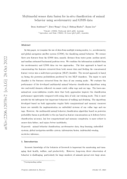 Multimodal sensor data fusion for in-situ classification of animal
  behavior using accelerometry and GNSS data