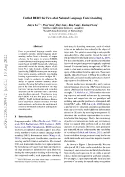 Unified BERT for Few-shot Natural Language Understanding