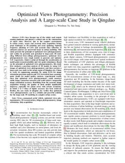 Optimized Views Photogrammetry: Precision Analysis and A Large-scale
  Case Study in Qingdao
