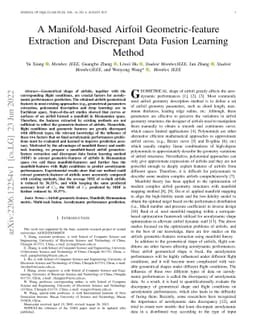 A Manifold-based Airfoil Geometric-feature Extraction and Discrepant
  Data Fusion Learning Method