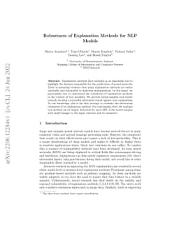 Robustness of Explanation Methods for NLP Models