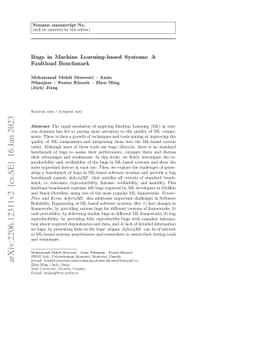Bugs in Machine Learning-based Systems: A Faultload Benchmark