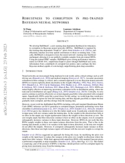 Robustness to corruption in pre-trained Bayesian neural networks