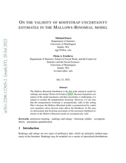 On the validity of bootstrap uncertainty estimates in the
  Mallows-Binomial model
