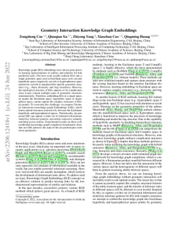 Geometry Interaction Knowledge Graph Embeddings