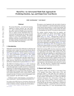 Burst2Vec: An Adversarial Multi-Task Approach for Predicting Emotion,
  Age, and Origin from Vocal Bursts