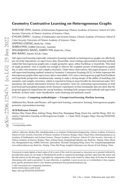 Geometry Contrastive Learning on Heterogeneous Graphs