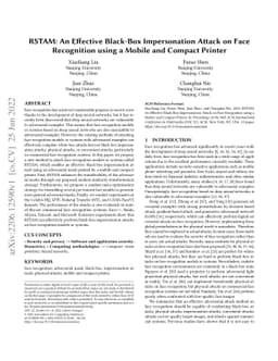 RSTAM: An Effective Black-Box Impersonation Attack on Face Recognition
  using a Mobile and Compact Printer