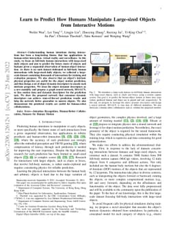 Learn to Predict How Humans Manipulate Large-sized Objects from
  Interactive Motions