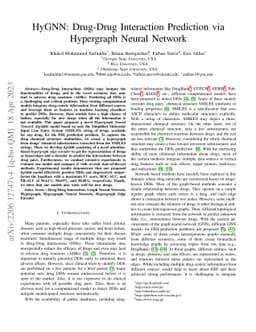 HyGNN: Drug-Drug Interaction Prediction via Hypergraph Neural Network