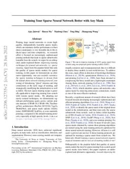Training Your Sparse Neural Network Better with Any Mask