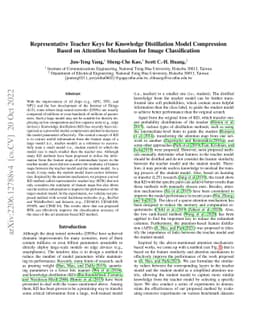 Representative Teacher Keys for Knowledge Distillation Model Compression
  Based on Attention Mechanism for Image Classification
