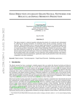 Edge Direction-invariant Graph Neural Networks for Molecular Dipole
  Moments Prediction