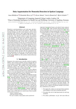 Data Augmentation for Dementia Detection in Spoken Language
