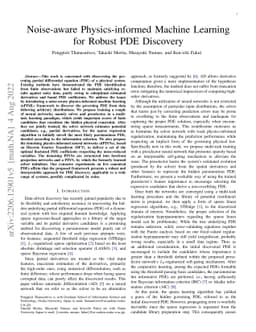 Noise-aware Physics-informed Machine Learning for Robust PDE Discovery