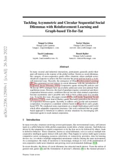 Tackling Asymmetric and Circular Sequential Social Dilemmas with
  Reinforcement Learning and Graph-based Tit-for-Tat