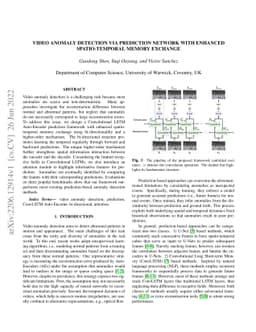 Video Anomaly Detection via Prediction Network with Enhanced
  Spatio-Temporal Memory Exchange