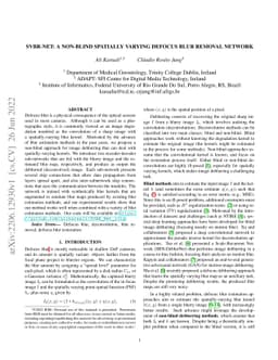 SVBR-NET: A Non-Blind Spatially Varying Defocus Blur Removal Network