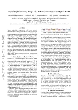 Improving the Training Recipe for a Robust Conformer-based Hybrid Model