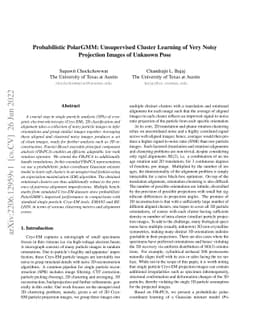 Probabilistic PolarGMM: Unsupervised Cluster Learning of Very Noisy
  Projection Images of Unknown Pose
